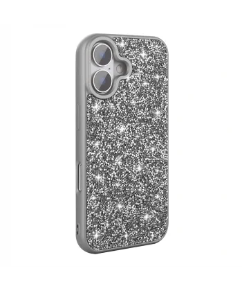 iPhone 16 Kılıf Parlak Taşlı Tasarım Pırlanta Kapak