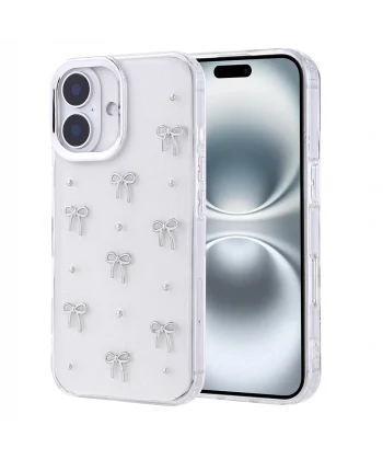 iPhone 16 Pro Kılıf Airbag Tasarımlı Simli Şeffaf Kutup Kapak