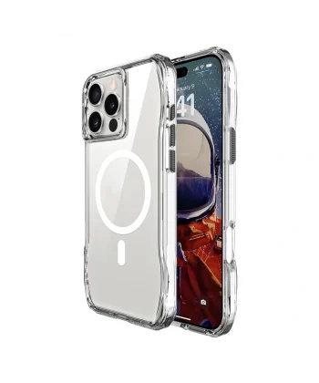 iPhone 16 Pro Kılıf M-safe Şarj Özellikli Airbagli Şeffaf İncek Kapak