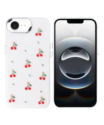 iPhone 16E Kılıf Airbag Tasarımlı Simli Şeffaf Kutup Kapak