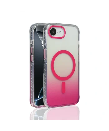 iPhone 16E Kılıf M-safe Şarj Özellikli Transparan Renk Geçişli Toros Kapak