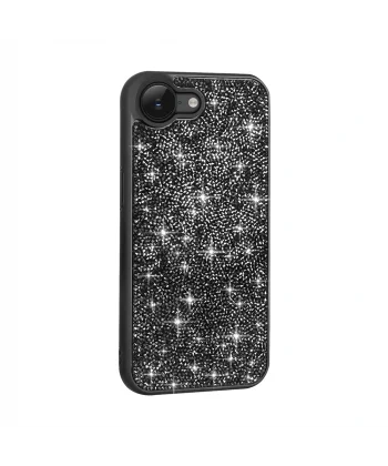 iPhone 16E Kılıf Parlak Taşlı Tasarım Pırlanta Kapak