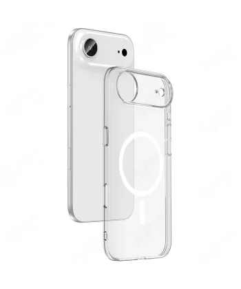 iPhone 17 Air Kılıf IC Çipli M-Safe Şarj Özellikli Şeffaf Kamera Çerçeveli Toledo Kapak