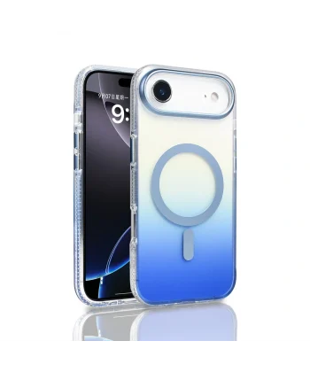 iPhone 17 Air Kılıf M-safe Şarj Özellikli Transparan Renk Geçişli Toros Kapak