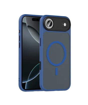 iPhone 17 Air Uyumlu Kılıf Mat Arka Yüzey Wireless Şarj Özellikli Flet M-safe Kapak