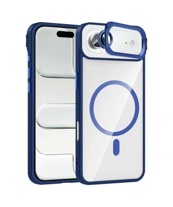 iPhone 17 Air Kılıf Standlı ve Kamera Lens Hediyeli M-Safe Şarj Özellikli Etro Kapak