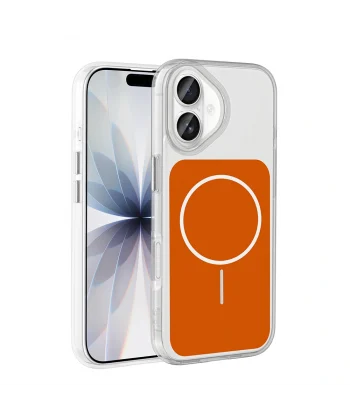 iPhone 17 Kılıf M-Safe Şarj Özellikli Metal Buton Tasarımlı İkonik Sert Silikon Kapak