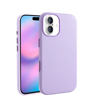 iPhone 17 Kılıf M-safe Şarj Özellikli PU Deri Görünümlü Kupra Kapak