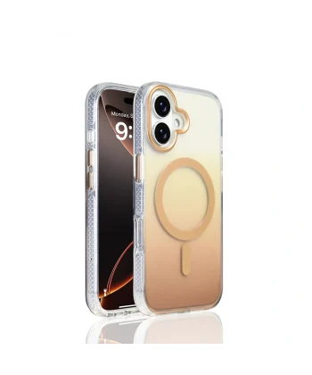 iPhone 17 Kılıf M-safe Şarj Özellikli Transparan Renk Geçişli Toros Kapak