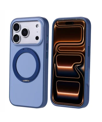 iPhone 17 Pro Uyumlu Kılıf M-Safe Şarj Özellikli Standlı Silikon Kapak