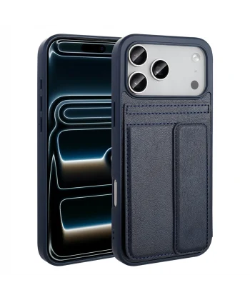 iPhone 17 Pro Kılıf PU Deri Kartlıklı Sevilla Kapak