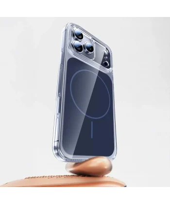 iPhone 17 Pro Kılıf M-safe Şarj Özellikli Şeffaf Kamera Kontrol Butonlu Lugano Kapak