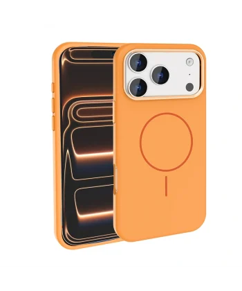 iPhone 17 Pro Max Kılıf M-Safe Şarj Özellikli Metal Kamera Çerçeveli Edi Silikon Kapak