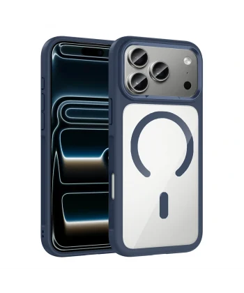 iPhone 17 Pro Max Kılıf M-Safe Şarj Özellikli Metal Kamera Çerçeveli Tiko Kapak