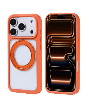 iPhone 17 Pro Max Kılıf M-Safe Şarj Özellikli Standlı Piza Silikon Kapak