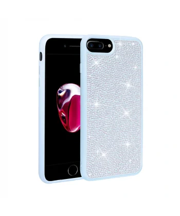 iPhone 7 Plus Kılıf Parlak Taşlı Tasarım Ston Kapak