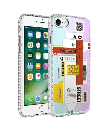 iPhone 8 Kılıf Airbag Kenarlı Renkli Desenli Silikon Elegans Kapak