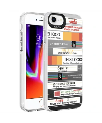 iPhone 8 Kılıf Desenli Silver Sert Kapak