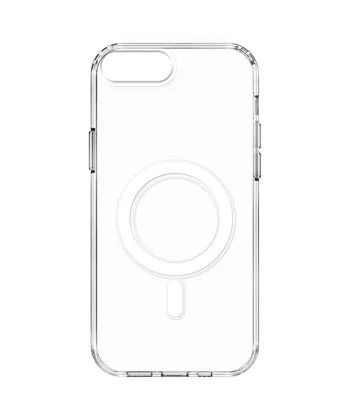 iPhone 8 Plus Kılıf M-safe Şarj Özellikli Şeffaf Sert PC Embos Kapak