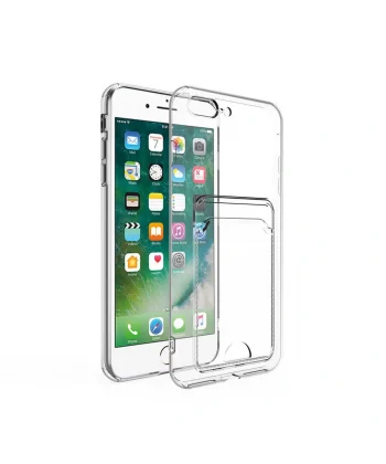 iPhone SE 2022 Kılıf Kartlıklı Şeffaf Setra Clear Silikon Kapak