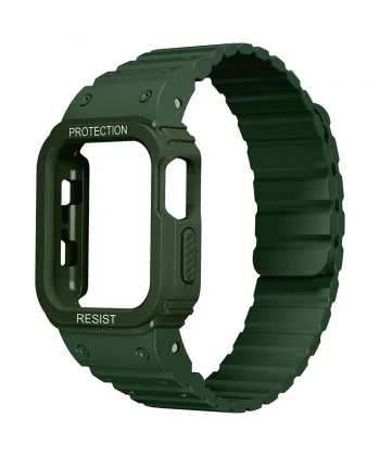 Watch 10 42mm Uyumlu-142 Airbag Tasarımlı Kasa Koruyuculu Silikon Kordon