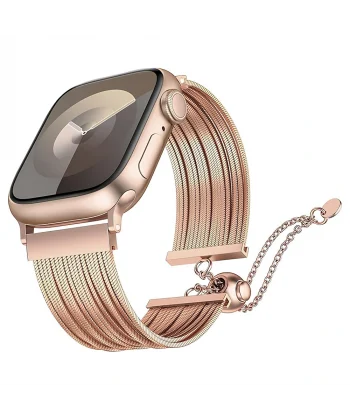 Watch 10 42mm Uyumlu-137 Metal Hasır Kordon