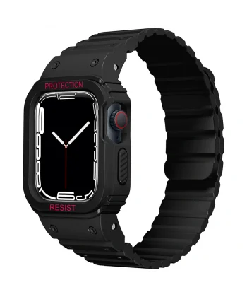 Watch 44mm Uyumlu-142 Airbag Tasarımlı Kasa Koruyuculu Silikon Kordon