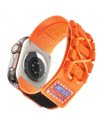 Watch 44mm Uyumlu-112 Orbital Örgülü Halat Tasarımlı Naylon Kumaş Hasır Kordon