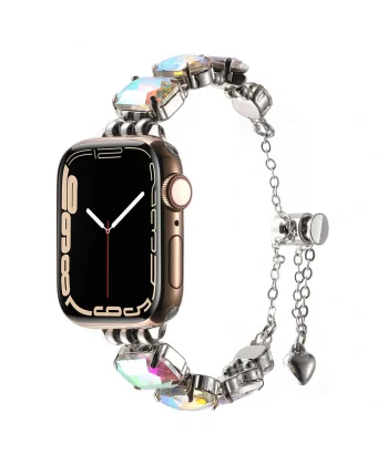 Watch 44mm Uyumlu-115 Renkli Taş Tasarımlı Kordon