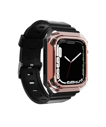 Watch 44mm Uyumlu-88 Sert PC Kasa Koruyuculu Silikon Kordon