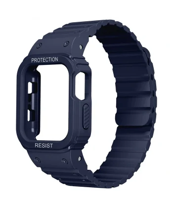 Watch 7 41mm Uyumlu-142 Airbag Tasarımlı Kasa Koruyuculu Silikon Kordon