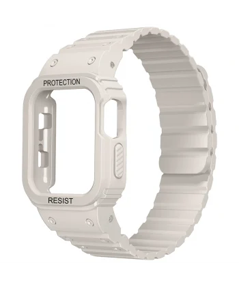 Watch 7 45mm Uyumlu-142 Airbag Tasarımlı Kasa Koruyuculu Silikon Kordon