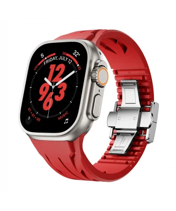 Watch Ultra 49mm Uyumlu-127 Metal Tokalı Silikon Kordon