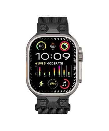 Watch Ultra 49mm Uyumlu-107 Metal Hasır Kordon