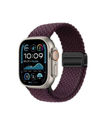 Watch Ultra 49mm Uyumlu-134 Örgü Tasarımlı Hasır Kordon Strap Kayış