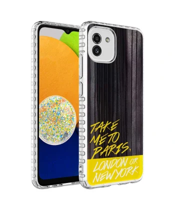 Samsung A03 Kılıf Airbag Kenarlı Renkli Desenli Silikon Elegans Kapak