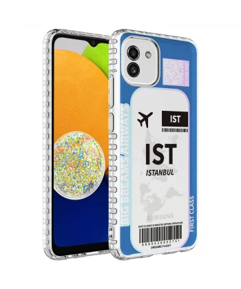 Samsung A04 Kılıf Airbag Kenarlı Renkli Desenli Silikon Elegans Kapak