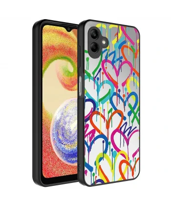 Samsung A04 Kılıf Aynalı Desenli Kamera Korumalı Parlak Mirror Kapak