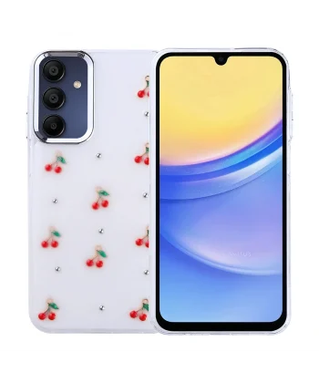 Samsung A15 Kılıf Airbag Tasarımlı Simli Şeffaf Kutup Kapak