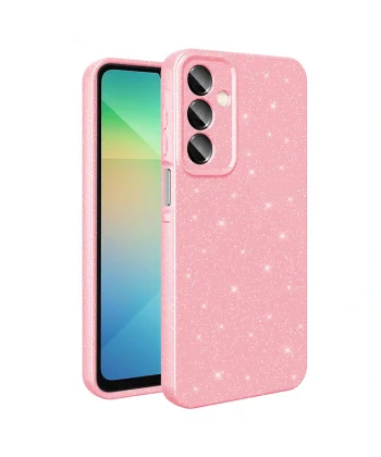 Samsung A16 Kılıf Kamera Korumalı Simli Lüks Koton Kapak