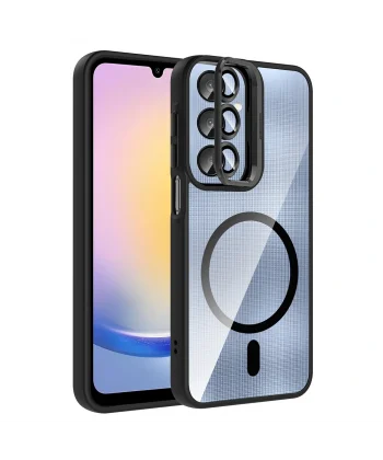 Samsung A16 Kılıf Standlı ve Kamera Lens Hediyeli M-Safe Şarj Özellikli Etro Kapak