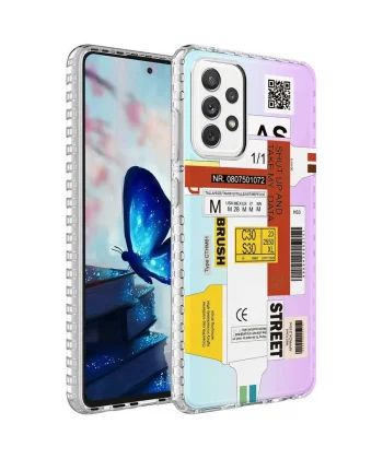 Samsung A23 Kılıf Airbag Kenarlı Renkli Desenli Silikon Elegans Kapak