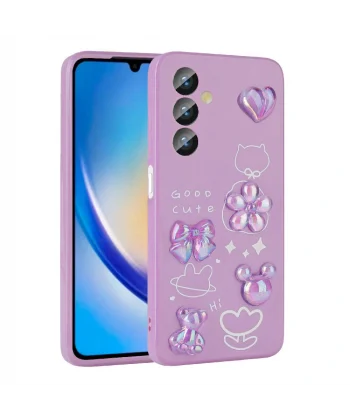 Samsung A24 Kılıf Kabartma Figürlü Parlak Toys Silikon Kapak