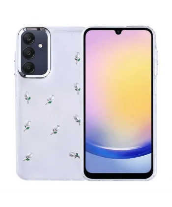 Samsung A25 Kılıf Airbag Tasarımlı Simli Şeffaf Kutup Kapak