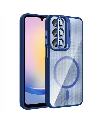 Samsung A25 Kılıf Standlı ve Kamera Lens Hediyeli M-Safe Şarj Özellikli Etro Kapak
