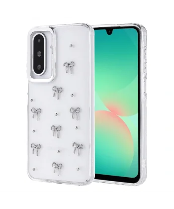 Galaxy A26 Kılıf Airbag Tasarımlı Simli Şeffaf Zore Kutup Kapak