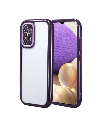 Samsung A32 4G Kılıf Kamera Korumalı Renkli Kenar ve Çerçeve Tasarımlı Vitamin Kapak