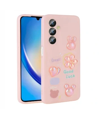 Samsung A34 Kılıf Kabartma Figürlü Parlak Toys Silikon Kapak
