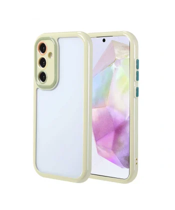 Samsung A35 Kılıf Kamera Korumalı Renkli Kenar ve Çerçeve Tasarımlı Vitamin Kapak