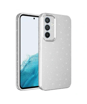 Samsung A35 Kılıf Kamera Korumalı Simli Lüks Koton Kapak